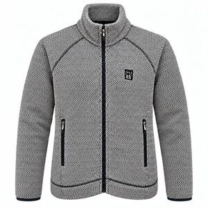 Landway Full Zip Knit Jacket Zip Pockets Inner Pockets Mens XL Gray Logo